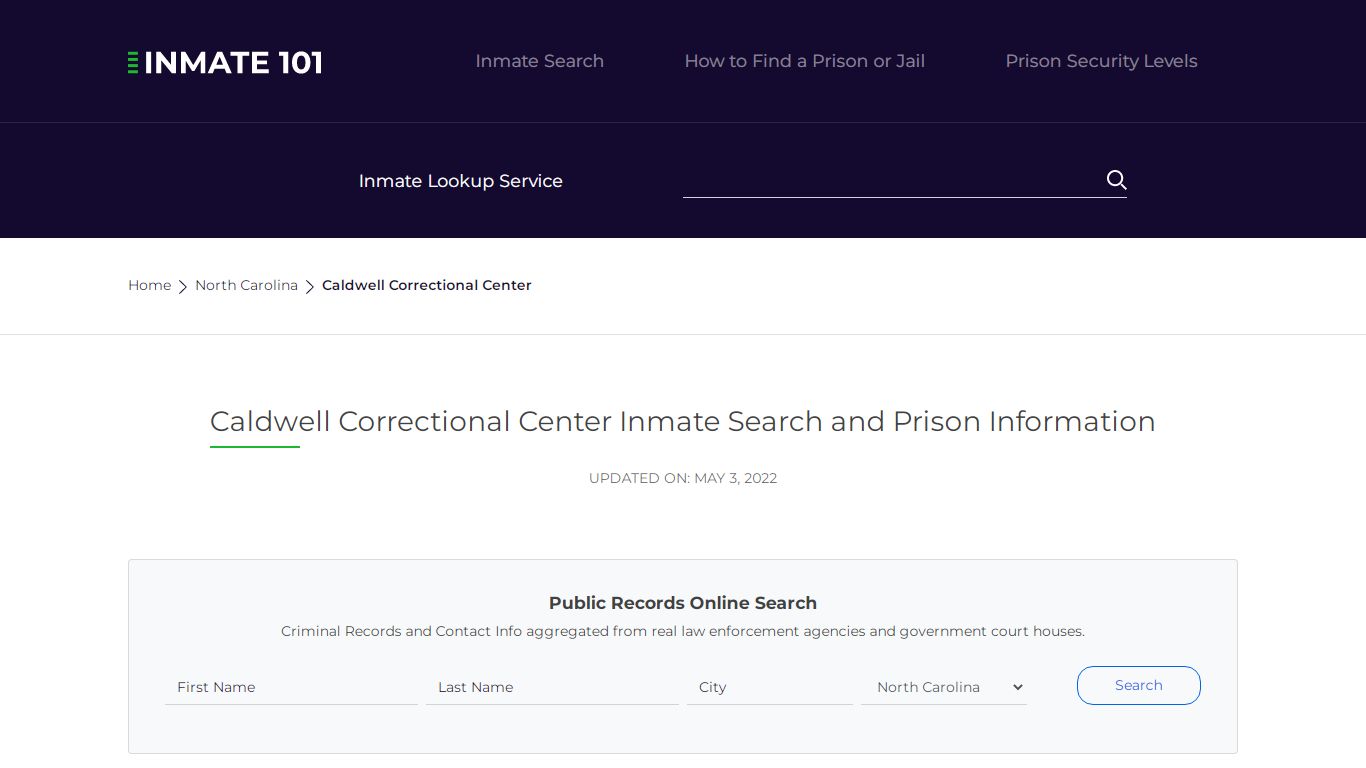 Caldwell Correctional Center Inmate Search, Visitation ...