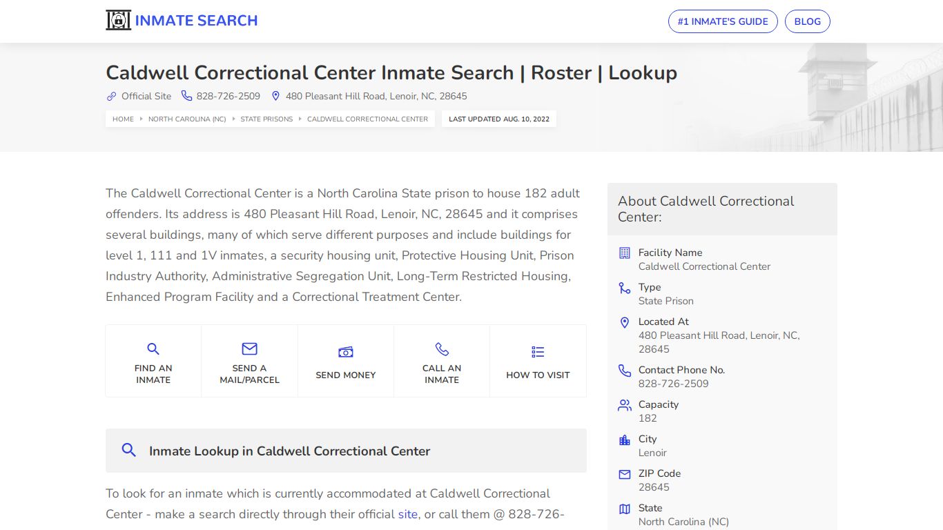 Caldwell Correctional Center Inmate Search | Roster | Lookup